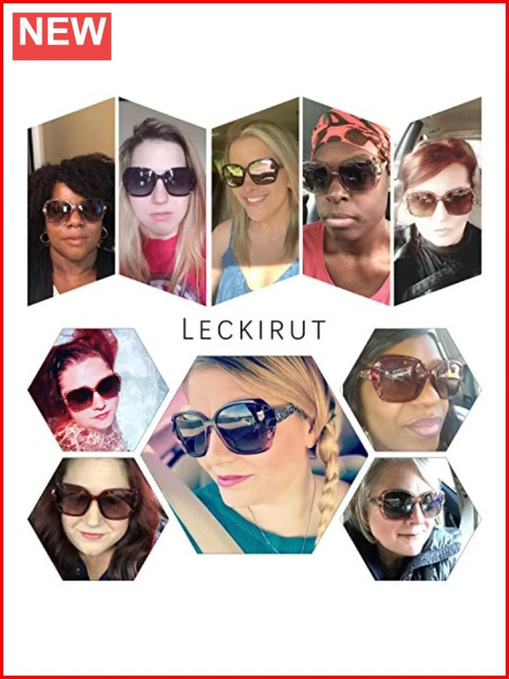 Polarized Oversized Sunglasses UV400 Protection Women Ladies Shades